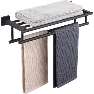 TOALLERO DOBLE BARRAL PARA BAÑO ACERO INOXIDABLE