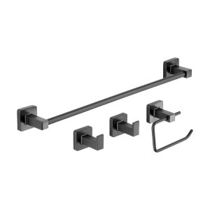 KIT 4 PIEZAS ACCESORIOS PARA BAÑO ACERO INOXIDABLE